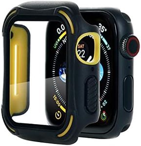 ME Compatible with Apple Watch Series 6 Case, 40mm Hard Case PC and TPU Bumper Cover with Tempered Glass Screen Protector Fits Series 6 5 4 SE, Men Women Apple Watch Accessories