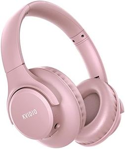 KVIDIO Bluetooth Headphones Over Ear, 65 Hours Playtime Wireless Headphones with Microphone,Foldable Lightweight Headset with Bass and Stereo Sound