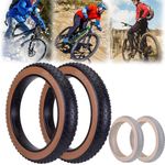 Bicycle Tyres, 2 Pieces 26 X 4 Inch Mtb Tires Bicycle Coat Fat Bike Tire Fat Bicycle Tire Bicycle Coat Mid-Friction Compatible Replacement Bicycle Tire For Mountain Snow And Beach Bike