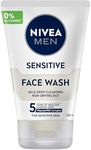 NIVEA MEN Sensitive Face Cleanser | 100ml | Gentle and Effective Cleansing for Men | Face Wash for Men