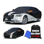 Cotryvox 10-Layer Car Cover Waterproof All Weather. Outdoor Full Exterior Covers for Automobiles Fit Chrysler 300, Audi A8, BMW 7 Series, etc Rain Sun Protection. Size A4 (See Size Chart)