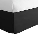 Today’s Home Cotton Blend Bed Skirt Dust Ruffle Classic Tailored Styling 14" Drop Full, Black