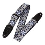 Levy's M8HT-10 2" 60's Hootenanny Jacquard Weave Guitar Strap With Polypropylene Backing, Garment Leather Ends And Tri-glide Adjustment.