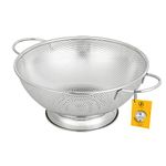 Jojeys 28.5cm Colander Micro Perforated – Premium Stainless Steel with Large Handles & Base – Heavy Duty Strainer for Noodles & Pasta Drainer, Vegetable & Fruit Rinser, Rice Strainer