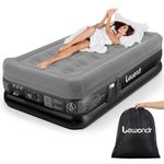 Lewondr Twin Air Mattress with Built in Pump,18" Deluxe Blow Up Mattress, Adjustable Self Inflating Air Mattress, 2Min Fast Inflatable Mattress for Camping, Home, Guests, Travel(550 lb MAX), Gray