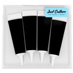 JUST CUTTERS Pack of 4 x 19g Writing Icing Tubes | Ready To Use | Instant Icing Pens for Writing, Drawing & Personalising Cakes, Biscuits & Baking (Black)