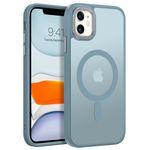 BENTOBEN Case for iPhone 11 Case,[Compatible with MagSafe] Slim Translucent Matte Magnetic Shockproof Protective Anti Slip Women Men Phone Case for iPhone 11 6.1", Gray Blue