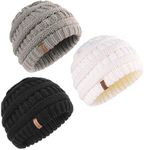 FURTALK Baby Beanie Winter Soft Warm Knit Hat 3 Pack Infant Toddler Slouchy Caps