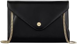 Claasico Evening Clutch Purses For Women - Elegant Envelope Clutch RFID Bag with Detachable Chain(Noir Luxe (Black))