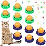 Tinideya 12 Pieces Cat Snacks Candy Ball Cat Licking Sugar Energy Ball Edible Catnip Balls Toy Kitten Sweet Ball Solid Candy for Cat Kitten (Green, Blue)