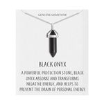 Philip Jones Black Onyx Gemstone Necklace with Quote Card