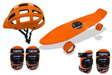 jaspo Polypropylene Ride on Penny Board Intact Skateboard Combo (Orange, 22"x 5.5", for Age Group Upto 10 Years)