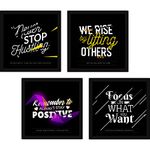 FATMUG Motivational Frames With Glass for Office and Living Room, Modern Wall Art,13x13 in- Set of 4