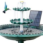 AISITIN Plastic 3 Tiered Bird Bath with 3.5W Solar Pump, DIY Solar Fountain Detachable and Suitable for Bird Bath, Garden Decoration, Outdoor Bird Feeder