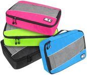 Small Packing Cubes For Travel, SWEDOU 4pcs Small Travel Organiser Bag for Luggage Suitcase Mesh Clothes Space Save Waterproof Handy Storage Travel Pouch -4Color