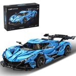 CaDA Master Apollo IE C64003W Super Car Building Kit,3865/pcs MOC Building Blocks for Adults and Teens,1:8 Model Sports Car Sets, V12 Hypercar Technology Bricks