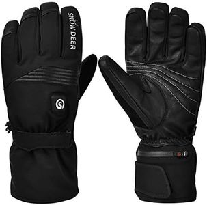 Heated Gloves,Electric Rechargeable Battery Heat Gloves for Men Women,7.4V 2200MAH Battery Powered Electric Heated Ski Bike Motorcycle Warm Gloves Hand Warmers,Winter Snow Gloves Mittens