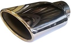 XtremeAuto® Universal Stainless Steel High Quality Exhaust Tail Piece Tip - Single/Double/Twin/Oval Post Box/Round/Big Bore/Up Swept/Clip On/Weld On/Matt Black/Chrome (125mm OVAL)