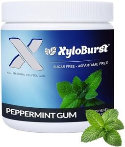 XyloBurst 100% Xylitol, Natural Chewing Gum 100 Count Jar Non GMO, Vegan, Aspartame Free, Sugar Free (Peppermint, 1 Jar)