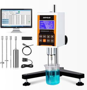 Digital Rotary Viscometer with 4 Rotors and Temperature Probe, Lab Viscosity Meter with Data Output Inks, Paints, Coatings, Adhesives, Greases, Cosmetics 10-2,000,000Mpa.S, Accuracy:±3.0% NDJ-8S