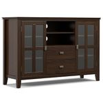 Simpli Home AXCART17-TB Artisan Solid Wood 53 inch Wide Contemporary TV Media Stand in Tobacco Brown for TVs up to 55 inches