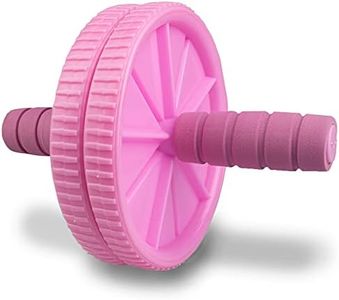 Phoenix Fitness RY1552 Ab Roller for Abdominal Training - Fitness Exercise Abs Wheel for Home and Gym - Foam Grip Handles for Ab Core Workout, Pink