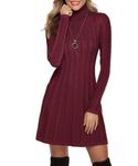 Gyabnw Winter Jumper Dresses Women UK Knitted Sweater Dress Round Neck Tunic Pullover