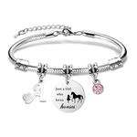 COEROW Initial Letters Horse Bracelets Just A Girls Who Loves Horse Horse Bracelet for Women Girls (A)