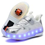 LED Light-Up Roller Skate Shoes with Retractable Wheels-Stylish Trainers for Boy, Girl, Kids, USB Rechargeable, Shiny Luminous Sneakers - Perfect for Party, Birthday, Christmas, Enhanced Safety