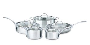 Calphalon Tri-Ply Stainless Steel Cookware Set, 10 Piece (Stainless Steel)