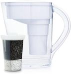 Santevia MINA Alkaline Water Filter Pitcher | 9-Cup at Water Filter System That Adds Minerals and Makes Alkaline Water | Chlorine and Lead Water Filter | Made in North America