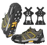 Ice Grips for Shoes, Xndryan Crampons Ice Cleats Traction Anti Slip Ice Snow Grips for Shoes and Boots Non Slip Gripper Spikes for Walking Fishing Jogging Climbing Hiking(Medium)