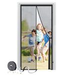 Magnetic Fly Screen Door,Heavy Duty Self-Sealing Bug Mesh,Powerful Magnets and Full Frame Magic Tape,No Drill Installation,90x210cm