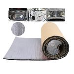 Self Adhesive Reflective Aluminium Foam Insulation 10mm Thick, 200x50cm Radiator Insulation Foil Reflector Sound Deadening Mat, Foil Insulation Roll for Floors, Roofs, Garage Doors and Camper B