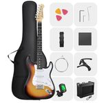 DONNER DST-80 Electric Guitar 39” Beginner Electric Guitar Kit with Amp, Classic SSS Pickup Complete with Gig Bag, Tuner, Capo, Strap, Picks, and Free Online Lessons