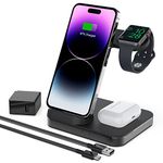 Fast Wireless Charger, Boaraino 3 in 1 Wireless Charging Station Compatible with Apple Watch 6/SE/5/4/3, Airpods 2/Pro, iPhone 12/12 Pro/12 Pro Max/11/11 Pro/X/Xr/Xs/8 Plus/8