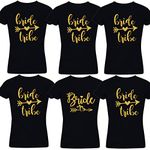 RAINBOWTEES Bride- Bride Tribe t-Shirts Set of 6 Tshirts for Women (Black, Mail The Sizes to Gangsters.4006@gmail.com)