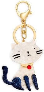 CUFELMU Minimalist Cat Keychain for Women Girls, Cute Cartoon Animal Bag Charm, Lightweight Acrylic Key Ring for Purse Backpack Gift