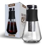 AGOGO Cold Brew Iced Coffee Makers with Metal Filters Silicone Non-slip Grip Carafe 1600ml