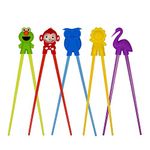 Training chopsticks for kids adults and beginners - 5 Pairs chopstick set with attachable learning chopstick helper - right or left handed