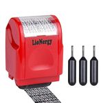 LioNergy Identity Protection Roller Stamp Wide Roller Identity Theft Prevention Security Stamp - Red (3 Refill Ink Included)