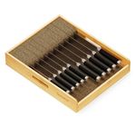 SpaceAid Large Knife Drawer Organizer Bamboo Insert Dock, Kitchen Steak Knives Holder Organizers Block for Drawer in Storage Organization (Large)