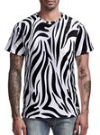 Funny World Zebra Shirt Animal Shirts for Men, Medium, Black