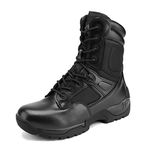 NORTIV 8 Men's Military Tactical Work Boots Side Zip Hiking Motorcycle Combat Bootie Black Size 9 M US Response