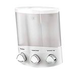 Better Living Products 76354 Euro Series Trio 3-Chamber Soap and Shower Dispenser, White