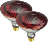 BONGBADA 2 Pack Heat Lamp Infrared Bulbs PAR38 Glass Lamp Bulb for Food Service, Brooder Bulb, Chicks, Pet, Bathroom, Light Therapy Use E26 Base, Flood Light Heat Lamp Bulb. (Red, 250W)