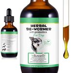 Natural Dog Worming Drops, 60ml Herbal Digestive Drops Wormer for Dogs, Suitable for Large Medium Small Dogs & Puppies, 100% Natural Daily Support for Digestive and Immune Health