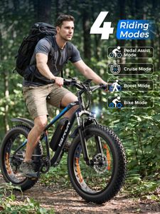 VARUN 26" Fat Tire Electric Mountain Bike – 48V 13Ah Battery, LCD, 100km Range