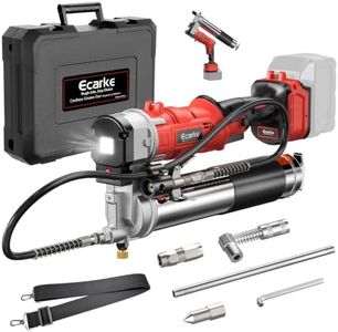 Ecarke Cordless Grease Gun Compatible with Milwaukee 18V Battery, 12000PSI Max Electric Grease Gun, Dual Pistol & in-Line Grip, Works with Bulk & Cartridge Grease, 39" Hose & 4 Couplers (Tool Only)