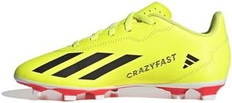 adidas Soccer X Crazyfast Club Flexible Ground (Little Kid/Big Kid), Team Solar Yellow/Black/White, 6 Big Kid